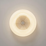 Remote White Cloud Flush Mount Round Ceiling Fan Light Image - 10