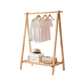 Removable A-Frame Shelves Cherry Wood Storage Coat Rack Image - 5