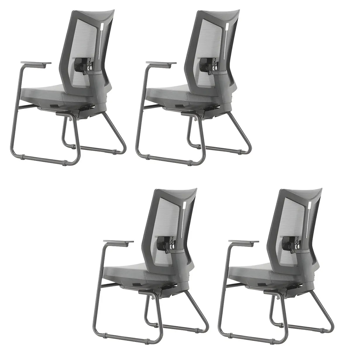 Removable Arms Black Ergonomic Mesh Office Chairs Image - 4