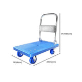 Removable Blue Handle Black Rubber Wheel Utility Cart Image - 15