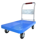 Removable Blue Handle Black Rubber Wheel Utility Cart Image - 5