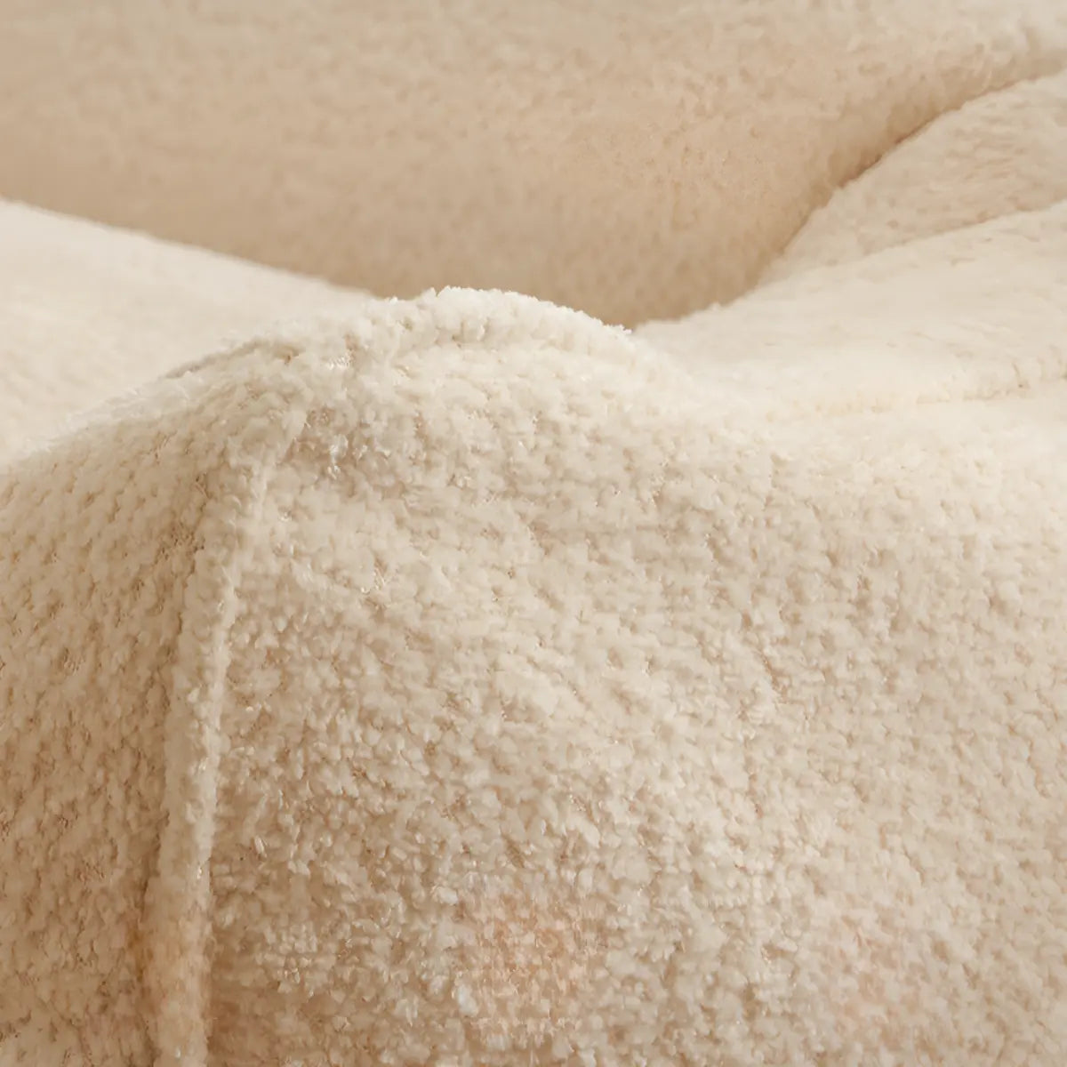 Removable Cover Beige Large Sherpa Lounge Bean Bag Image - 14