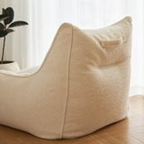 Removable Cover Beige Large Sherpa Lounge Bean Bag Image - 16