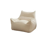 Removable Cover Beige Large Sherpa Lounge Bean Bag Image - 2