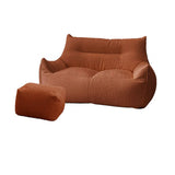 Removable Cover Beige Large Sherpa Lounge Bean Bag Image - 20