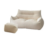 Removable Cover Beige Large Sherpa Lounge Bean Bag Image - 22