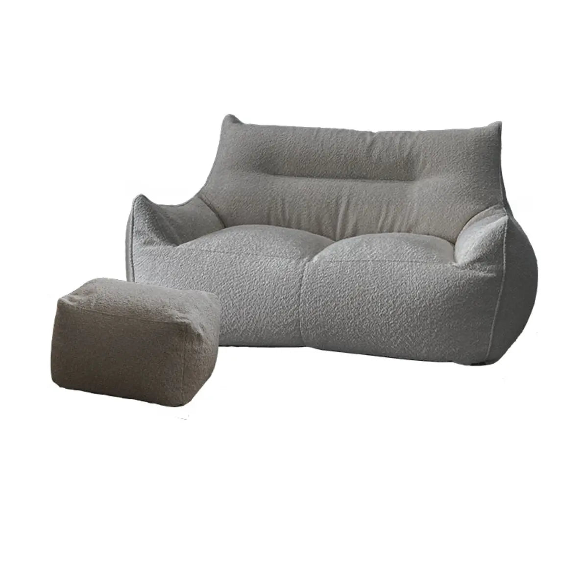 Removable Cover Beige Large Sherpa Lounge Bean Bag Image - 24