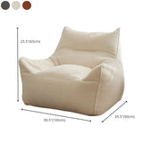 Removable Cover Beige Large Sherpa Lounge Bean Bag #size