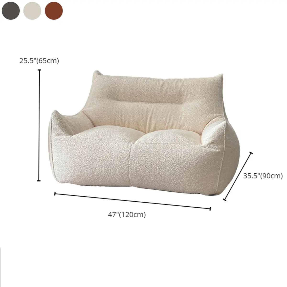 Removable Cover Beige Large Sherpa Lounge Bean Bag Image - 28