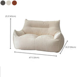 Removable Cover Beige Large Sherpa Lounge Bean Bag Image - 28