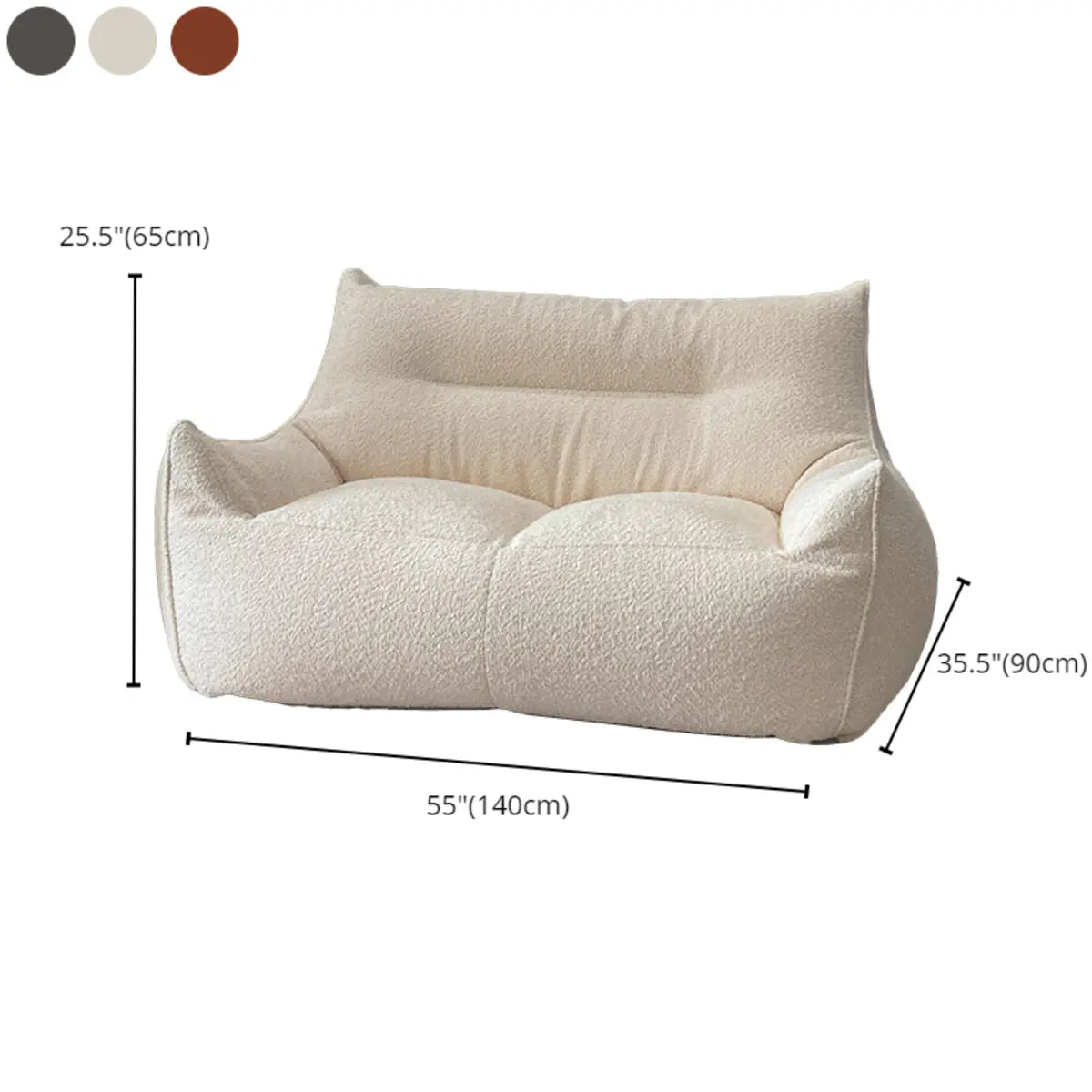 Removable Cover Beige Large Sherpa Lounge Bean Bag Image - 29