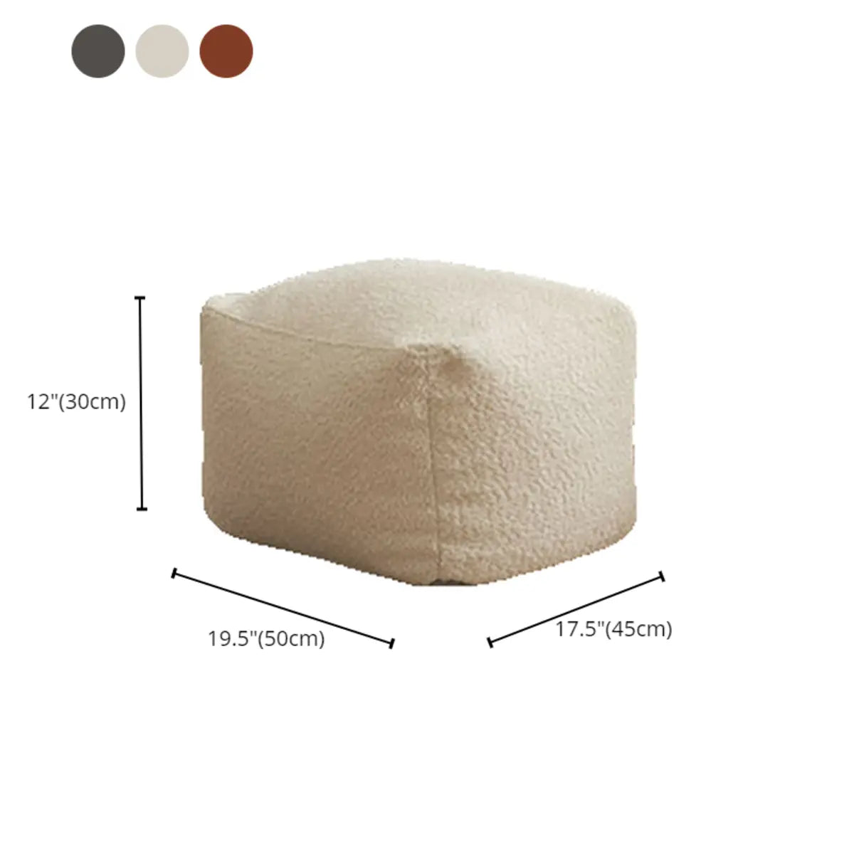 Removable Cover Beige Large Sherpa Lounge Bean Bag Image - 30