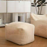 Removable Cover Beige Large Sherpa Lounge Bean Bag Image - 8