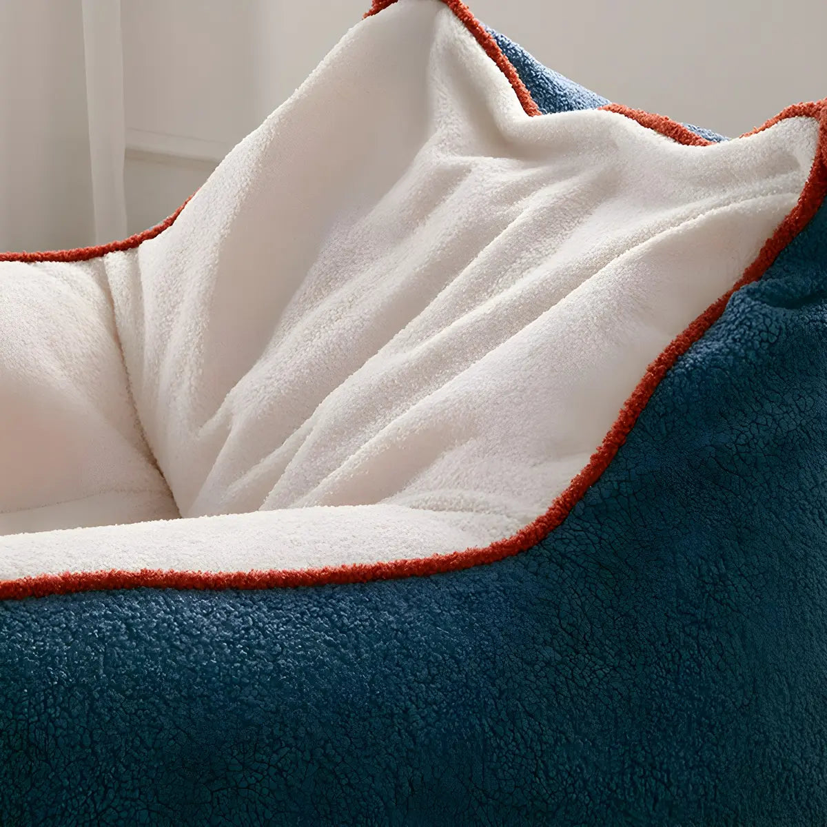 Removable Cover Blue Large Square Sherpa Fill Bean Bag Image - 13