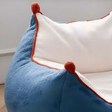 Removable Cover Blue Large Square Sherpa Fill Bean Bag Image - 14