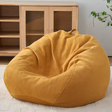 Removable Cover Yellow Round Snowflake Velvet Bean Bag Seat Image - 1