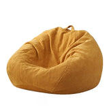 Removable Cover Yellow Round Snowflake Velvet Bean Bag Seat Image - 15