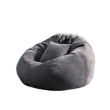 Removable Cover Yellow Round Snowflake Velvet Bean Bag Seat Image - 26