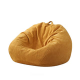 Removable Cover Yellow Round Snowflake Velvet Bean Bag Seat Image - 3