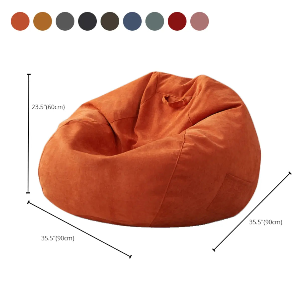 Removable Cover Yellow Round Snowflake Velvet Bean Bag Seat 