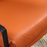 Removable Cushions Cow Leather Metal Sled Arm Chair Image - 11