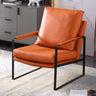 Removable Cushions Cow Leather Metal Sled Arm Chair Image - 15