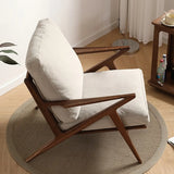 Removable Cushions Loose Back Wood Frame Arm Chair Image - 6