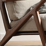 Removable Cushions Loose Back Wood Frame Arm Chair Image - 12