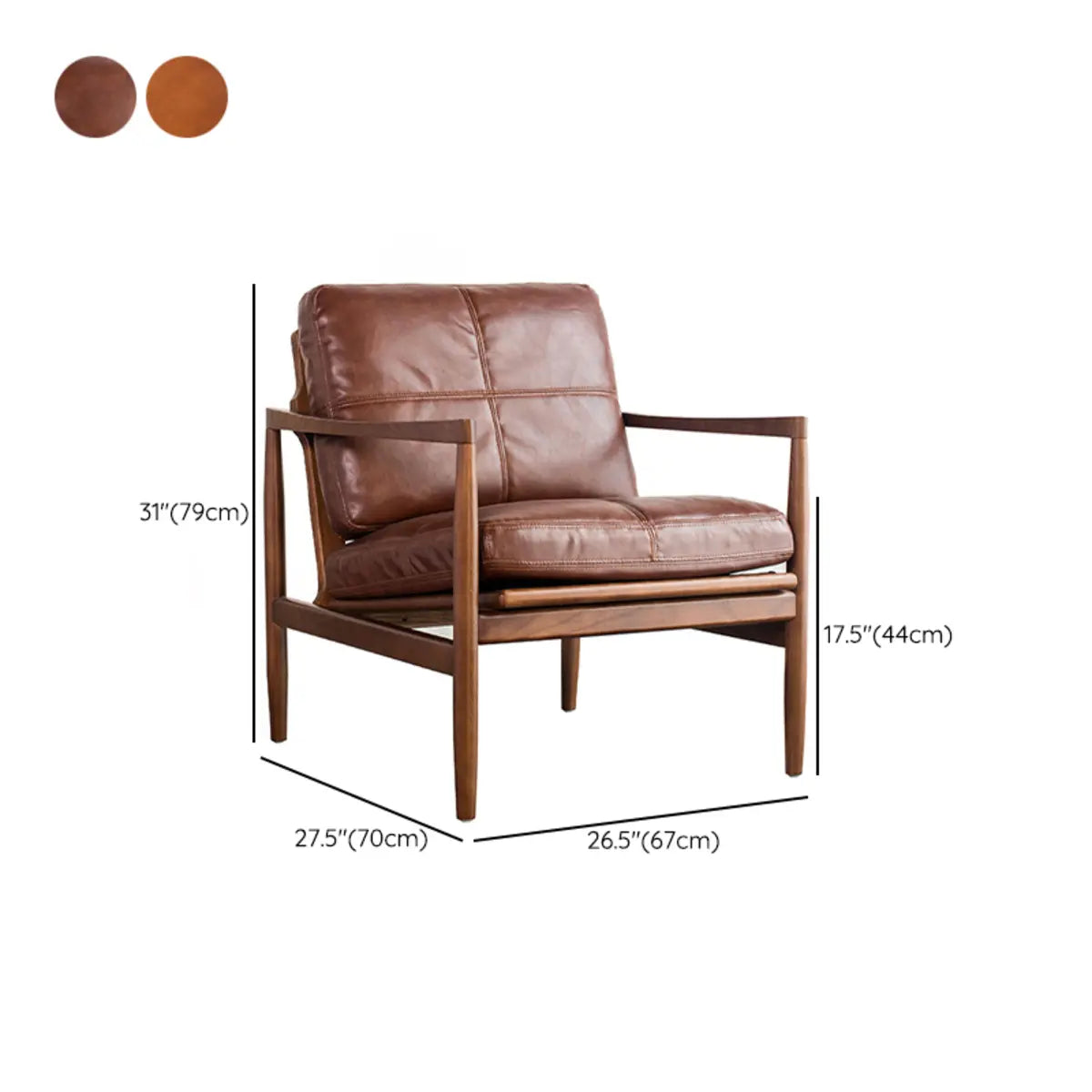 Removable Cushions Water Resistant Leather Arm Chair 