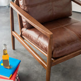 Removable Cushions Water Resistant Leather Arm Chair Image - 9