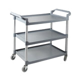 Removable Grey Handle Utility Cart with Shelves Image - 2