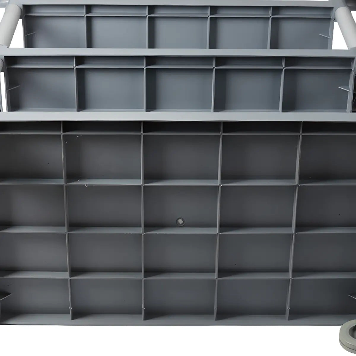 Removable Grey Handle Utility Cart with Shelves Image - 7