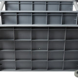 Removable Grey Handle Utility Cart with Shelves Image - 7