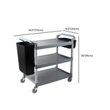 Removable Grey Handle Utility Cart with Shelves #size