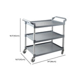 Removable Grey Handle Utility Cart with Shelves Image - 9