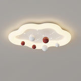 Resin Planet-Themed Circle Flush Mount Ceiling Light Image - 12