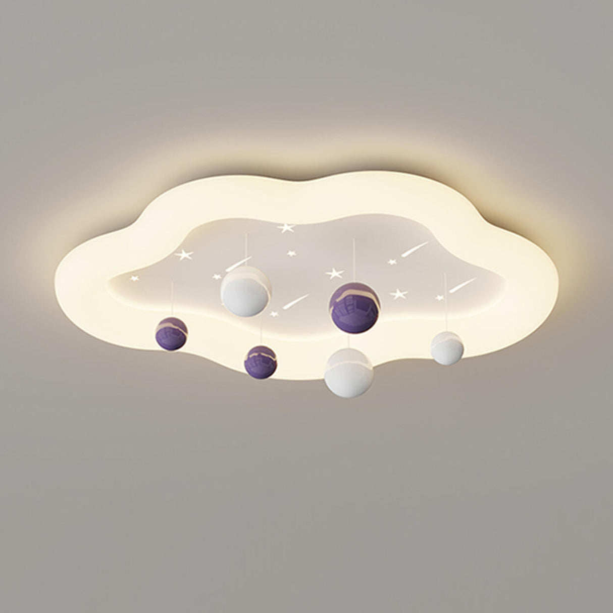 Resin Planet-Themed Circle Flush Mount Ceiling Light Image - 13