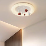 Resin Planet-Themed Circle Flush Mount Ceiling Light Image - 14