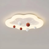 Resin Planet-Themed Circle Flush Mount Ceiling Light Image - 2