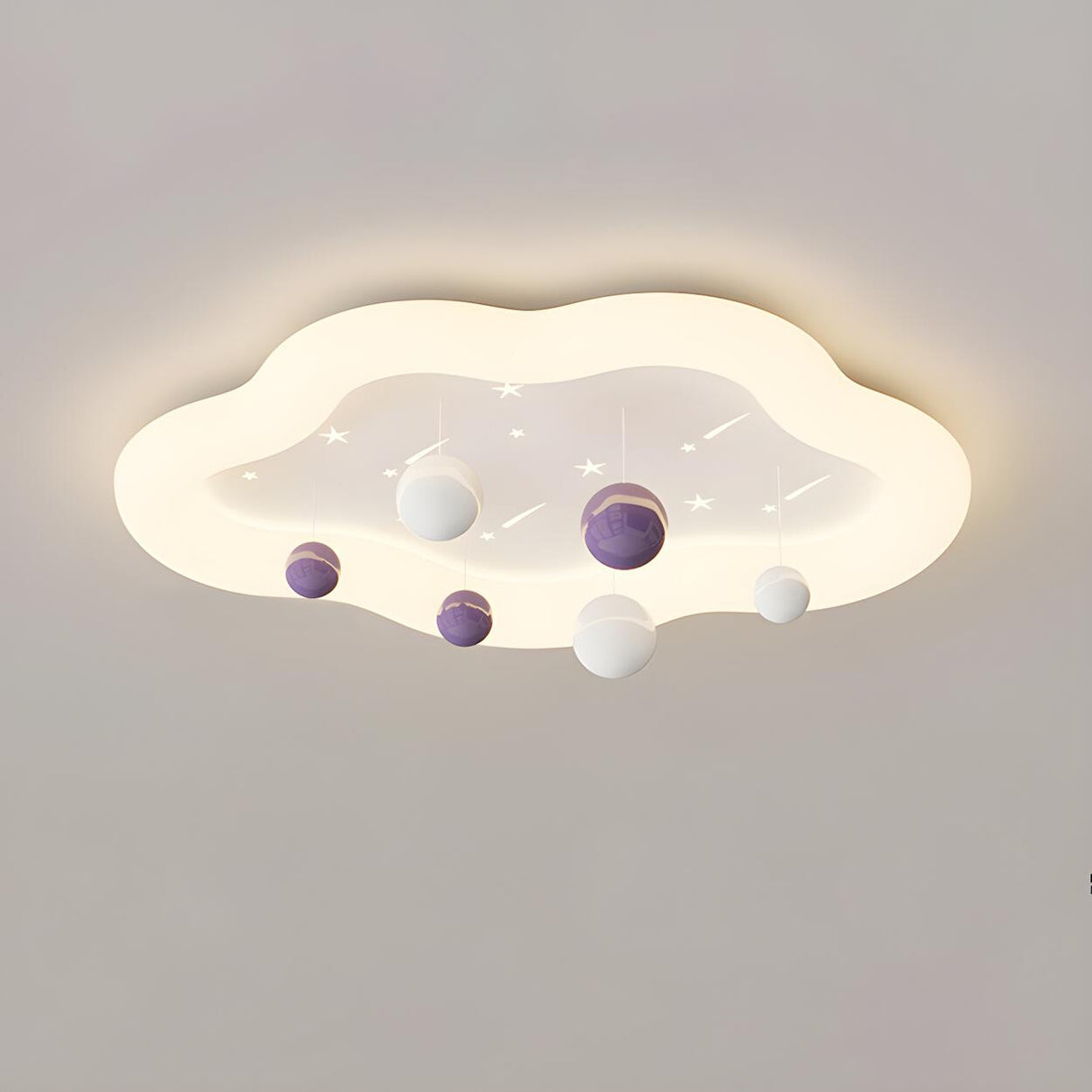 Resin Planet-Themed Circle Flush Mount Ceiling Light Image - 3