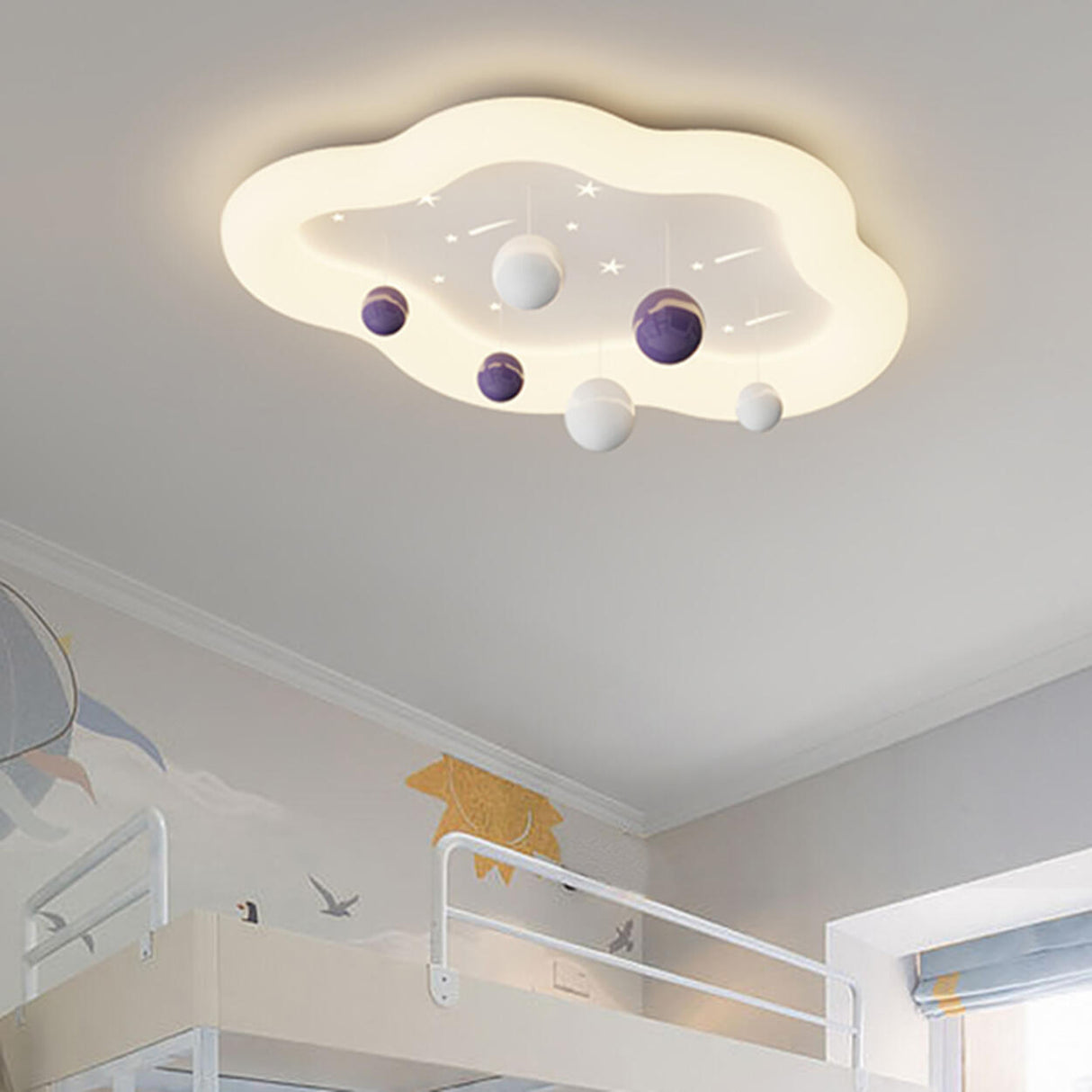 Resin Planet-Themed Circle Flush Mount Ceiling Light Image - 6