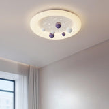 Resin Planet-Themed Circle Flush Mount Ceiling Light Image - 8