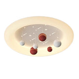 Resin Planet-Themed Circle Flush Mount Ceiling Light Image - 9