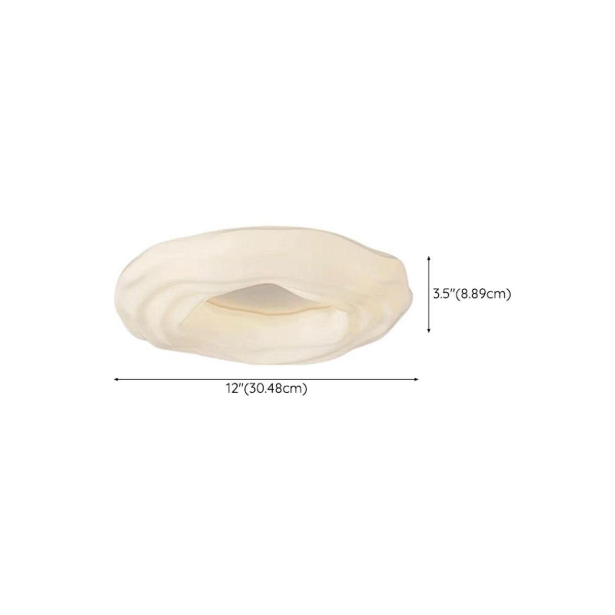 Resin White Circular Wave Flush Mount Ceiling Light 