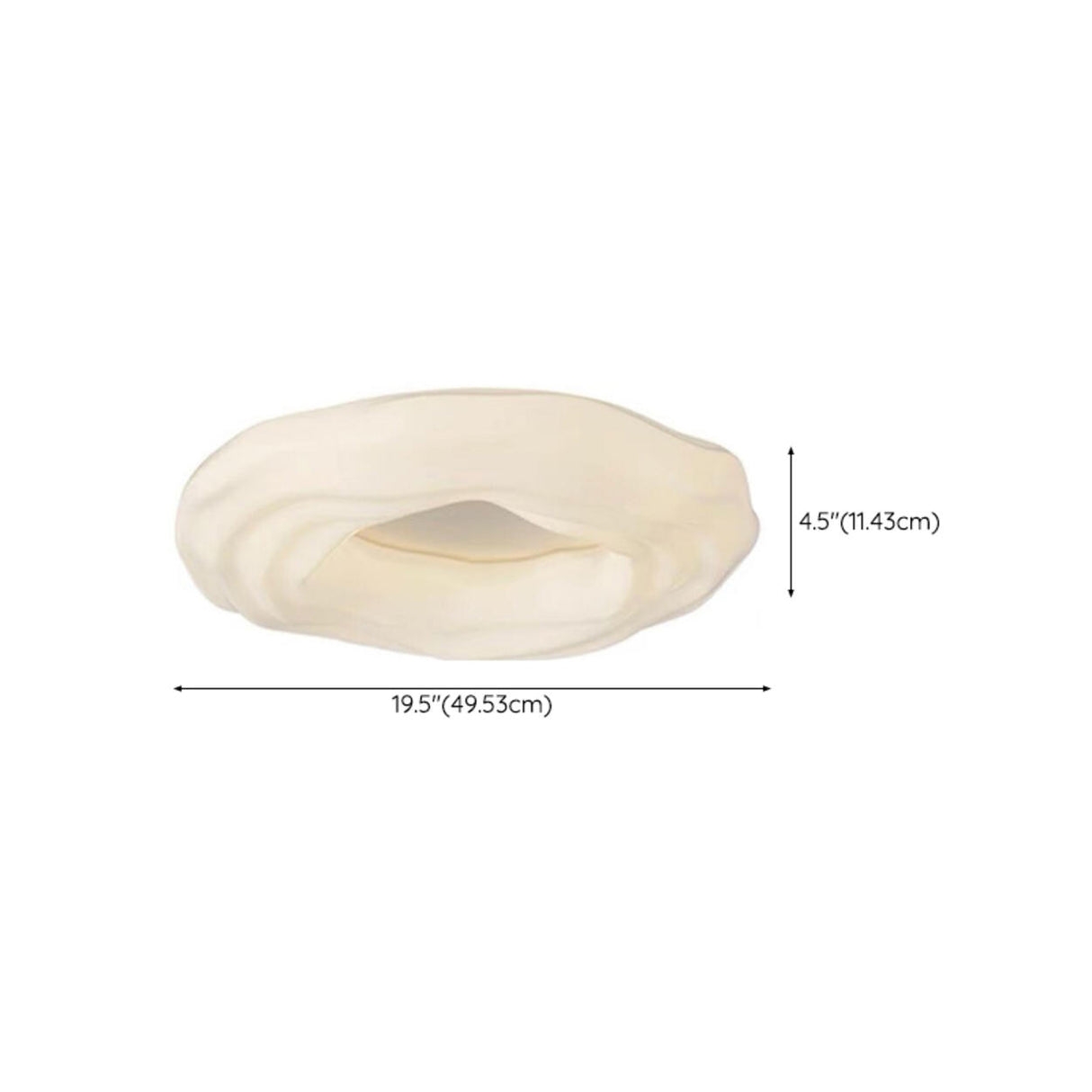 Resin White Circular Wave Flush Mount Ceiling Light Image - 16