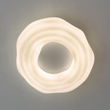 Resin White Circular Wave Flush Mount Ceiling Light Image - 9