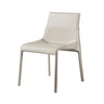 Restaurant Armless Faux Leather Solid Back Dining Chair Image - 6