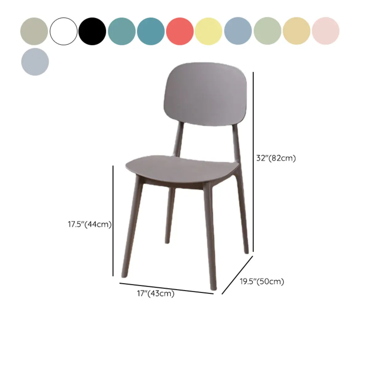 Restaurant Armless Open Back Square Acrylic Dining Chair 