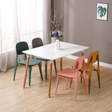 Restaurant Armless Open Back Square Acrylic Dining Chair Image - 3