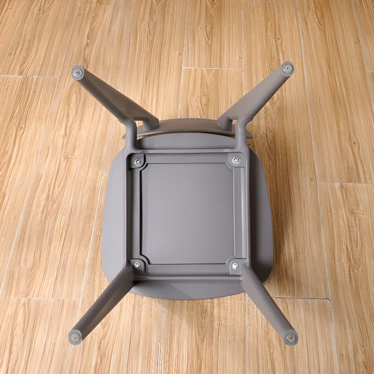 Restaurant Armless Open Back Square Acrylic Dining Chair Image - 9